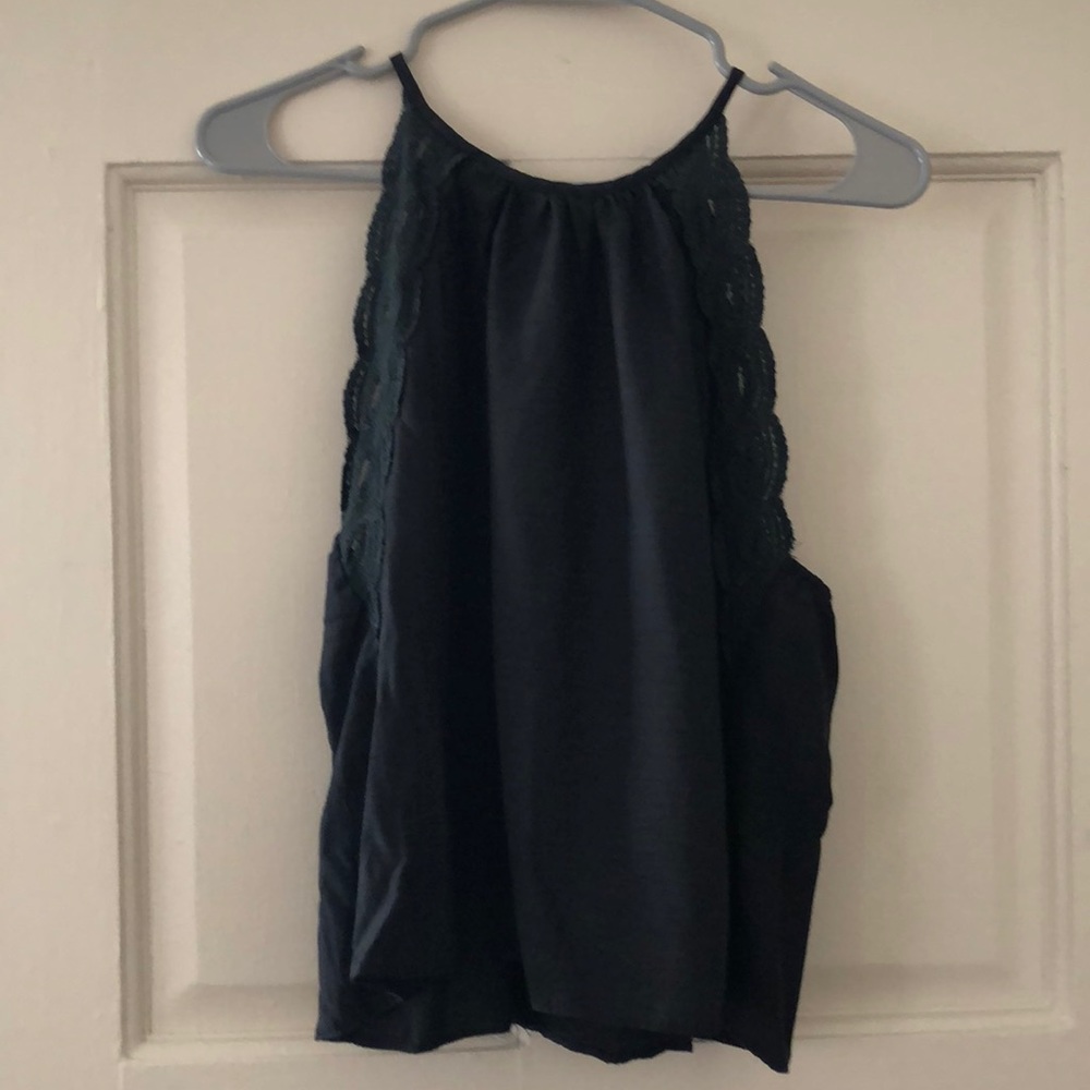Black high neck tank top blouse